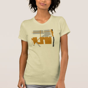 Goudgrijs zwart MCM-geïnspireerd geometrisch Abstr T-shirt