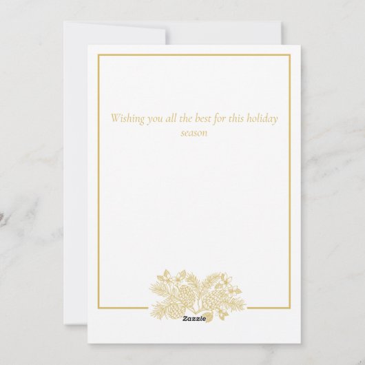 Goudgrijs Zwart Moderne Elegante Foto Kerstmis Feestdagenkaart (Achterkant)