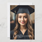 Goudgrijze afstudeerfeest Retro-typografie op witt Kaart (Achterkant)