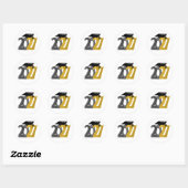 Goudgrijze afstudeerjaar 2027 diploma-uitreiking ronde sticker (Vel)