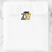 Goudgrijze afstudeerjaar 2027 diploma-uitreiking ronde sticker (Tas)