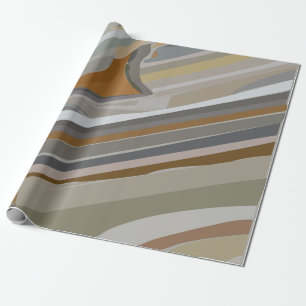 Goudgrijze marmeren stenen strepen cadeaupapier