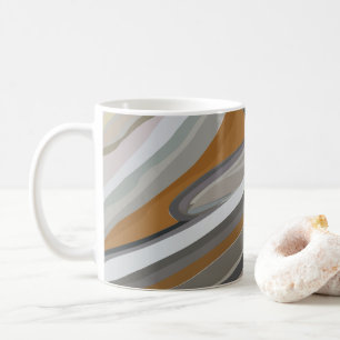 Goudgrijze marmeren stenen strepenpatroon koffiemok
