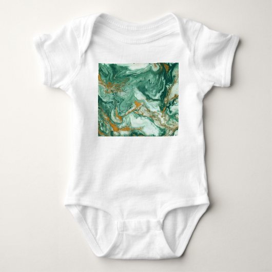 Goudgroen acryl: marmeren textuur kunst. romper (Voorkant)