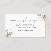 Goudgroen en Eucalyptus Foliage Registry Visitekaartje (Voorkant)