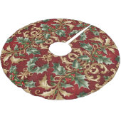 Goudgroen laat rode kerstboomrok achter kerstboom rok (Gekanteld)