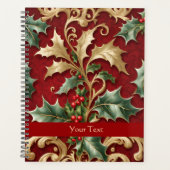 Goudgroen laat rode kerstvakantie achter planner (Voorkant)