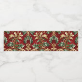 Goudgroen laat rode kerstvakantie achter waterfles etiket (Enkel label)