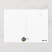 Goudgroen Paarse Mardi Gras Jester Mask Briefkaart (Achterkant)