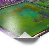 Goudgroen Paarse Mardi Gras Jester Mask Foto Afdruk (Hoek)