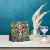 Goudgroen Paarse Mardi Gras Jester Mask Fotoplaat (Insitu)