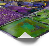 Goudgroen Paarse Mardi Gras Jester Mask Perfect Poster (Hoek)