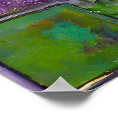 Goudgroen Paarse Mardi Gras Jester Mask Poster (Hoek)