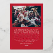 Goudgroen Rood Wit Lijsten Foto Kerst Folie Feestdagenkaart (Achterkant)