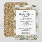 Goudgroen Witte Tropische Bladeren Vrijgezellenfee Kaart (Voorkant / Achterkant)