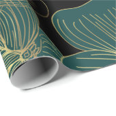 Goudgroene bladeren cadeaupapier (Rol Hoek)