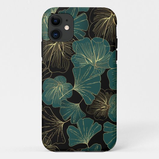 Goudgroene bladeren Case-Mate iPhone case (Achterkant)