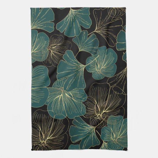 Goudgroene bladeren theedoek (Verticaal)