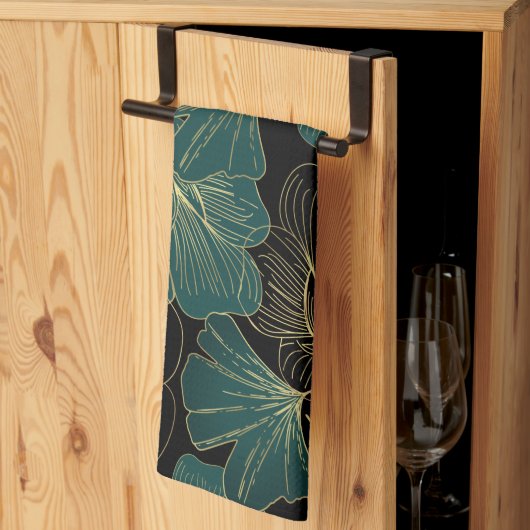 Goudgroene bladeren theedoek (Derde Gevouwen)