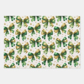 Goudgroene Bows Christmas Inpakpapier Vel (Voorkant 3)