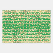 Goudgroene confetti strepen elegant vormig patroon inpakpapier vel (Voorkant)
