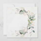 Goudgroene Eucalyptus 50ste bruiloft Jubileum Save The Date (Achterkant)