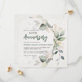 Goudgroene Eucalyptus 50ste bruiloft Jubileum Save The Date