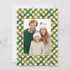Goudgroene foto Plaid Christmas Kaart