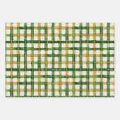 Goudgroene geplakte kerst inpakpapier vel (Voorkant)