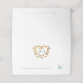 Goudgroene harmonogram bruiloft plaatskaartje (Buitenkant ongevouwen)