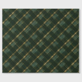 Goudgroene kerstplakken cadeaupapier (Vlak)