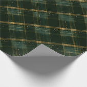 Goudgroene kerstplakken cadeaupapier (Hoek)