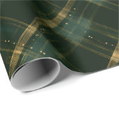 Goudgroene kerstplakken cadeaupapier (Rol Hoek)