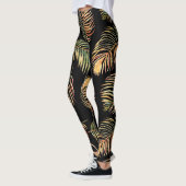 Goudgroene palmen: Waterverf naadloos patroon. Leggings (Links)