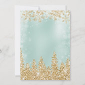 Goudgroene sneeuw met kerstwinter bruiloft kaart (Achterkant)