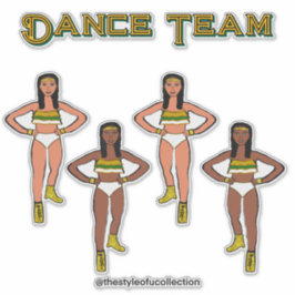 Goudgroene witte dansers sticker
