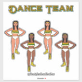 Goudgroene witte dansers sticker (Vel)