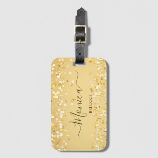 Goudgulden sparkles bagagelabel (Voorkant (verticaal))