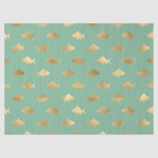 Goudhaaien op de loszijde van Turquoise of Aquamar Tissuepapier (Voorkant)