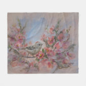 Goudhaantje vogel fleece deken (Voorkant (Horizontaal))