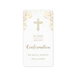 Goudhandbediende bevestiging etiket