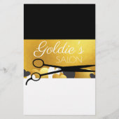 Goudharen stylist schoonheidssalon flyer (Achterkant)