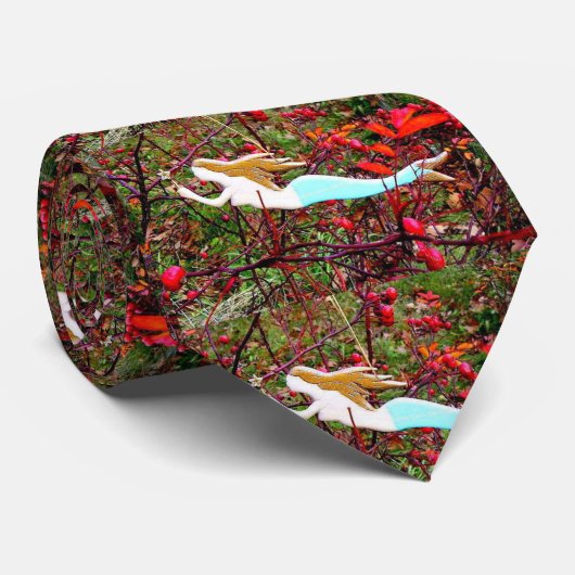 goudharige blauwe zeemeermin stropdas (Opgerold)