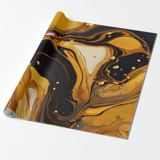 Goudhars kunst verpakkings papier (Uitgerold)
