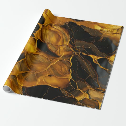 Goudhars kunst verpakkings papier (Uitgerold)