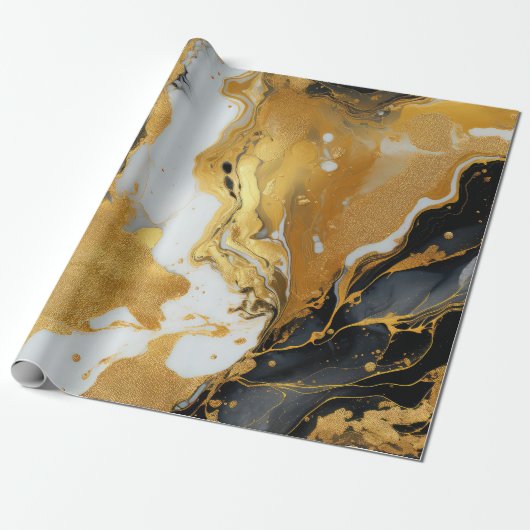 Goudhars kunst verpakkings papier (Uitgerold)