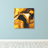 Goudhars kunstcanvasprint canvas afdruk (Insitu (Houten vloer))