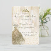 Goudharsen kleden bokeh tiara Quinceañera Kaart (Staand voorkant)