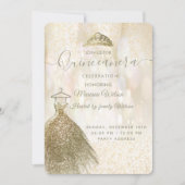 Goudharsen kleden bokeh tiara Quinceañera Kaart (Voorkant)