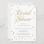 Goudharten confetti vrijgezellenfeest kaart (Voorkant)